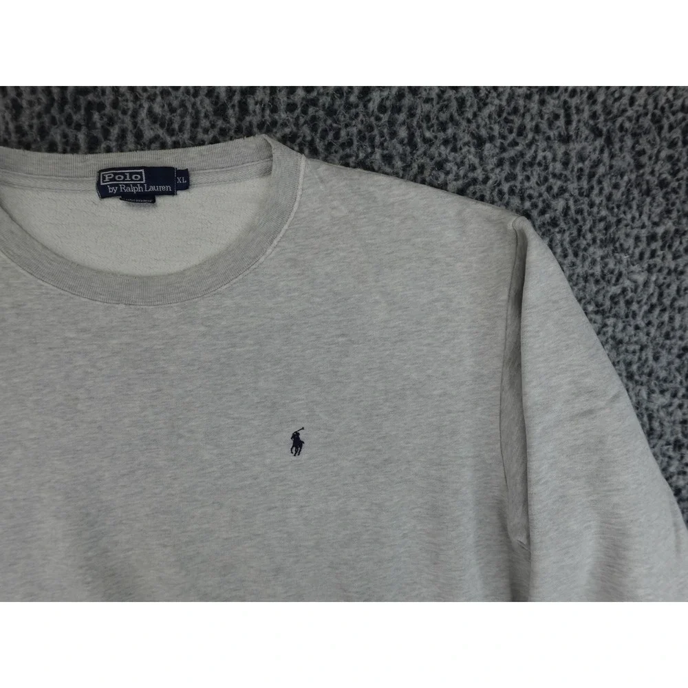 Polo Ralph Lauren Crewneck Sweatshirt Mens XL Gray Embroidered Pony Cotton Blend